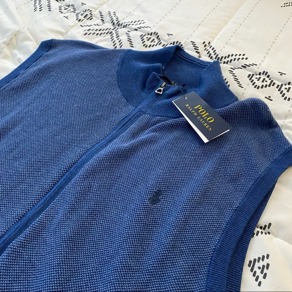 Polo Ralph Lauren Full-Zip Sweater Vest |Blue | NEW with tags | Men’s 2XL XXL